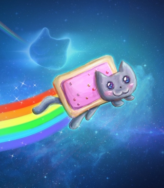 Space Rainbow Cat - Obrázkek zdarma pro 240x400