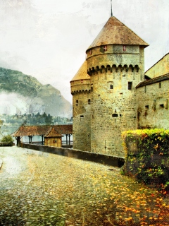 Chillon Castle in Montreux wallpaper 240x320