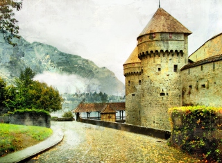 Chillon Castle in Montreux - Obrázkek zdarma pro HTC Hero