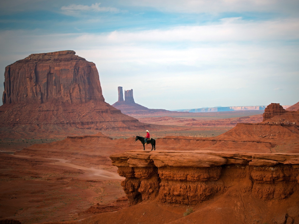 Das Horse Rider In Canyon Wallpaper 1024x768