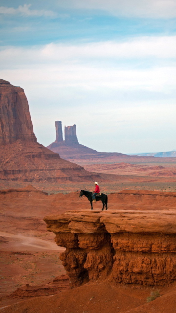 Обои Horse Rider In Canyon 360x640