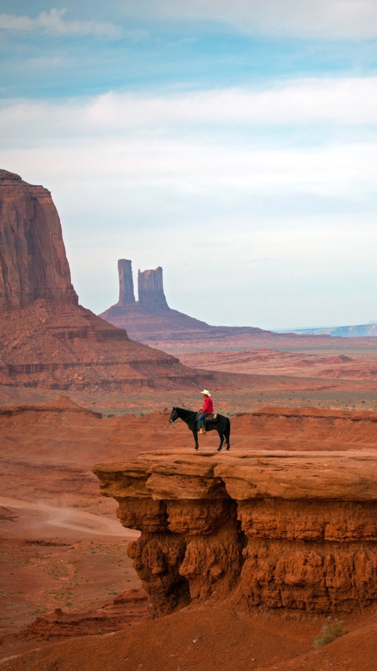 Das Horse Rider In Canyon Wallpaper 750x1334