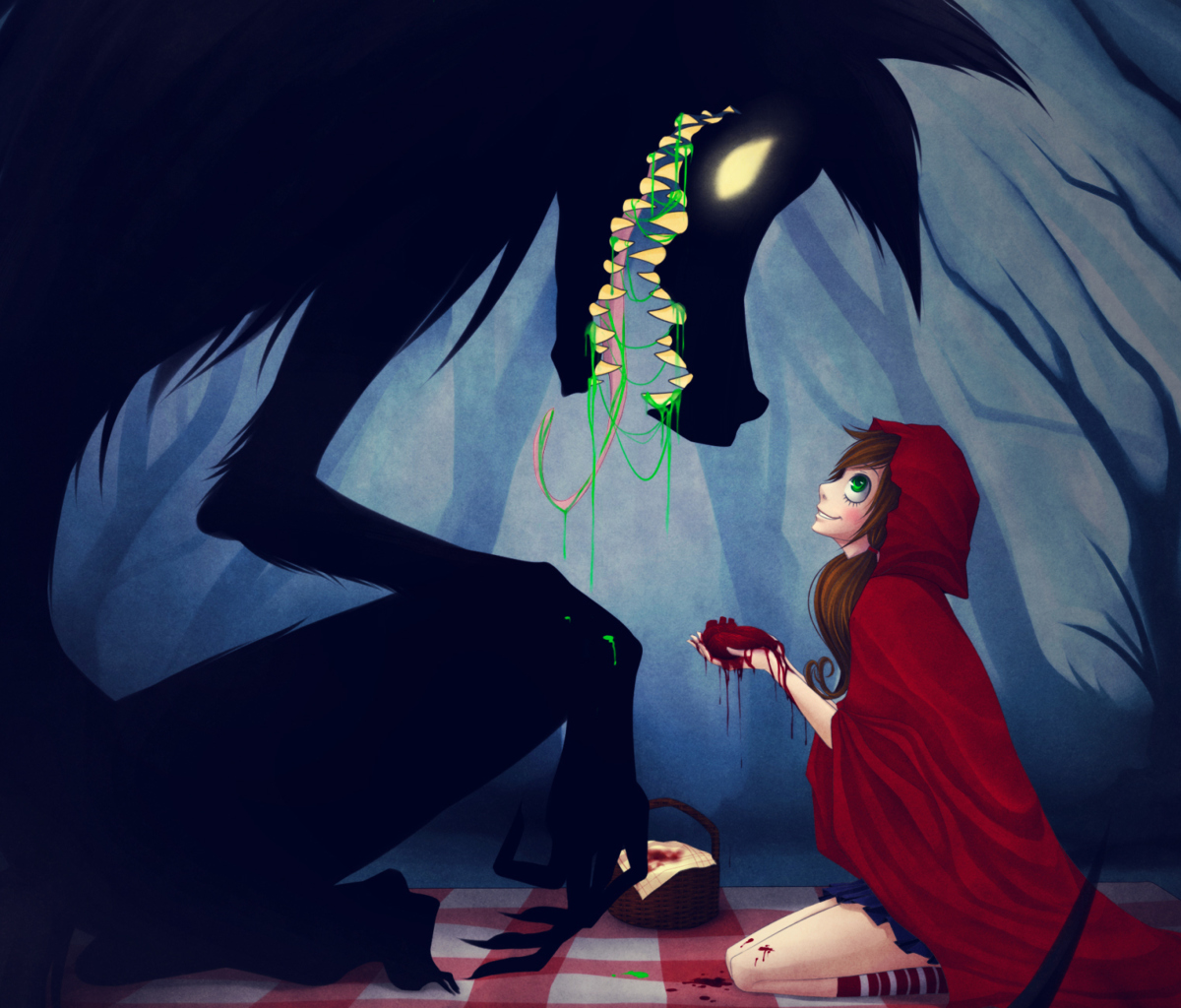 Screenshot №1 pro téma Red Riding Hood And Wolf 1200x1024