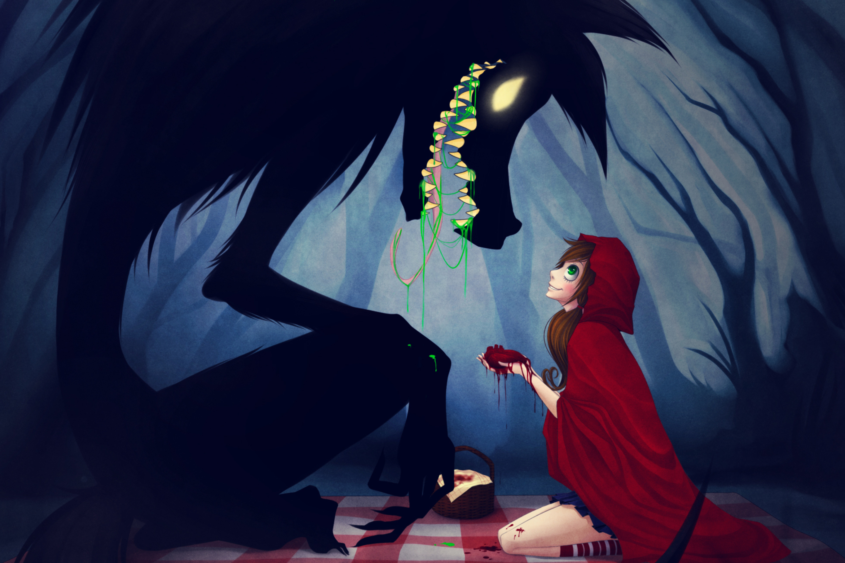 Screenshot №1 pro téma Red Riding Hood And Wolf 2880x1920
