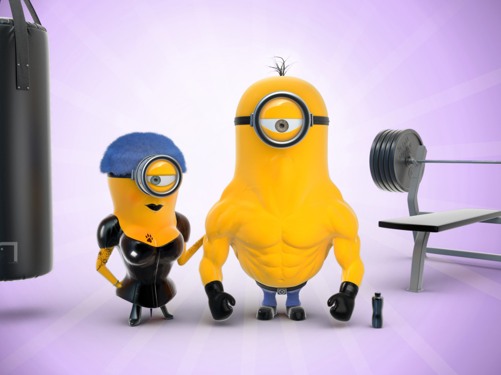 Fondo de pantalla Despicable Me 2 in Gym 1024x768