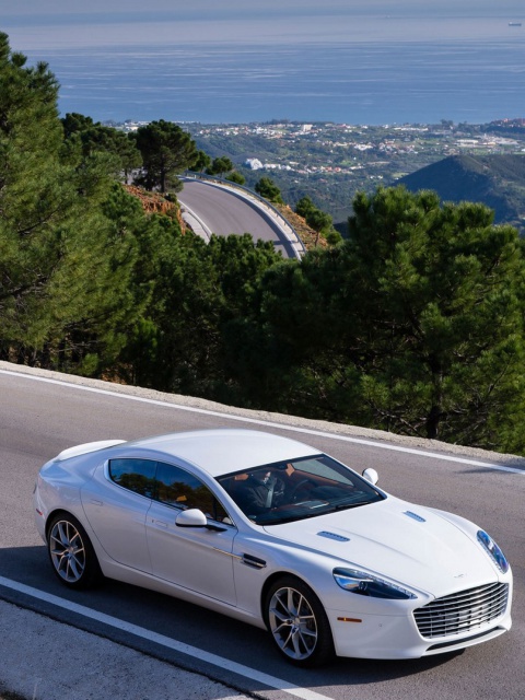Aston Martin on Highway screenshot #1 480x640