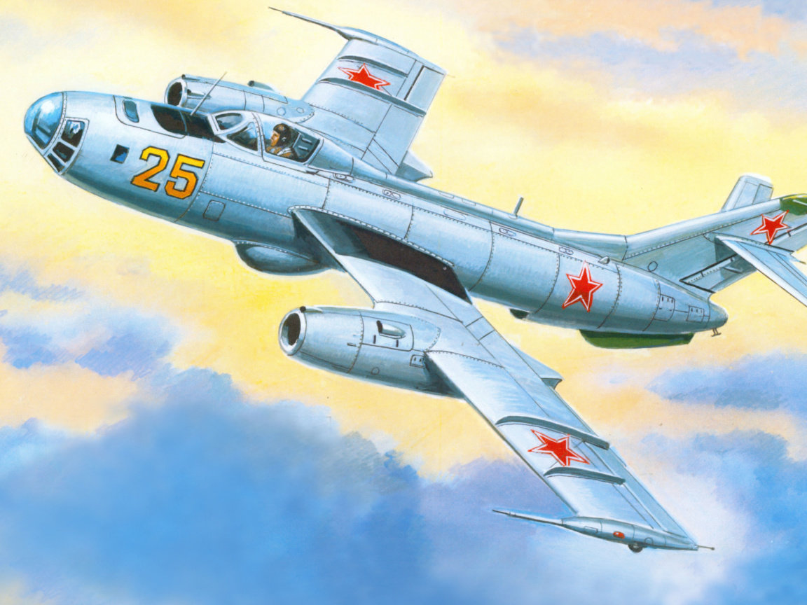 Das Yakovlev Yak 25 Soviet Union interceptor aircraft Wallpaper 1152x864