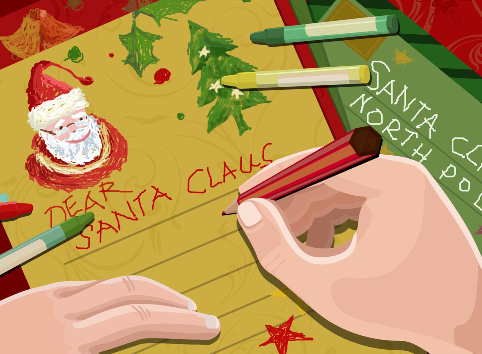 Das Letter For Santa Claus Wallpaper 1920x1408