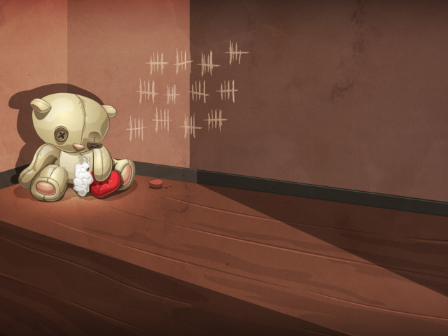 Screenshot №1 pro téma Poor Old Teddy With Broken Heart 640x480