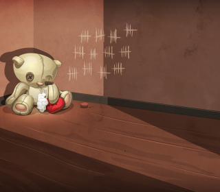 Kostenloses Poor Old Teddy With Broken Heart Wallpaper für iPad Air