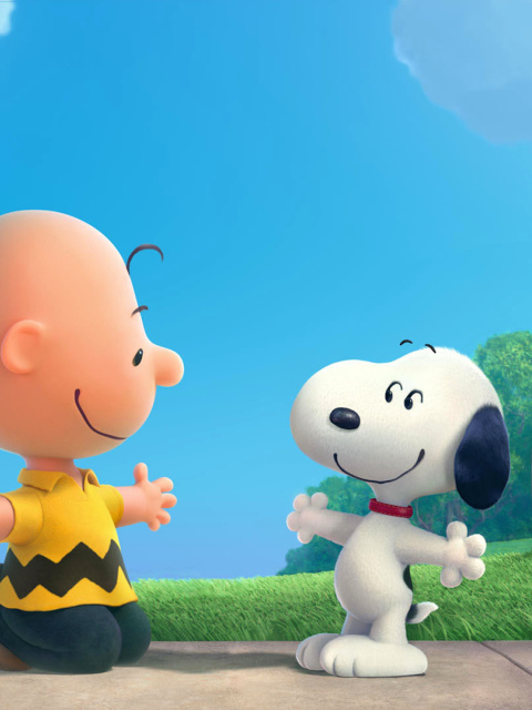 Sfondi The Peanuts Movie with Snoopy and Charlie Brown 480x640