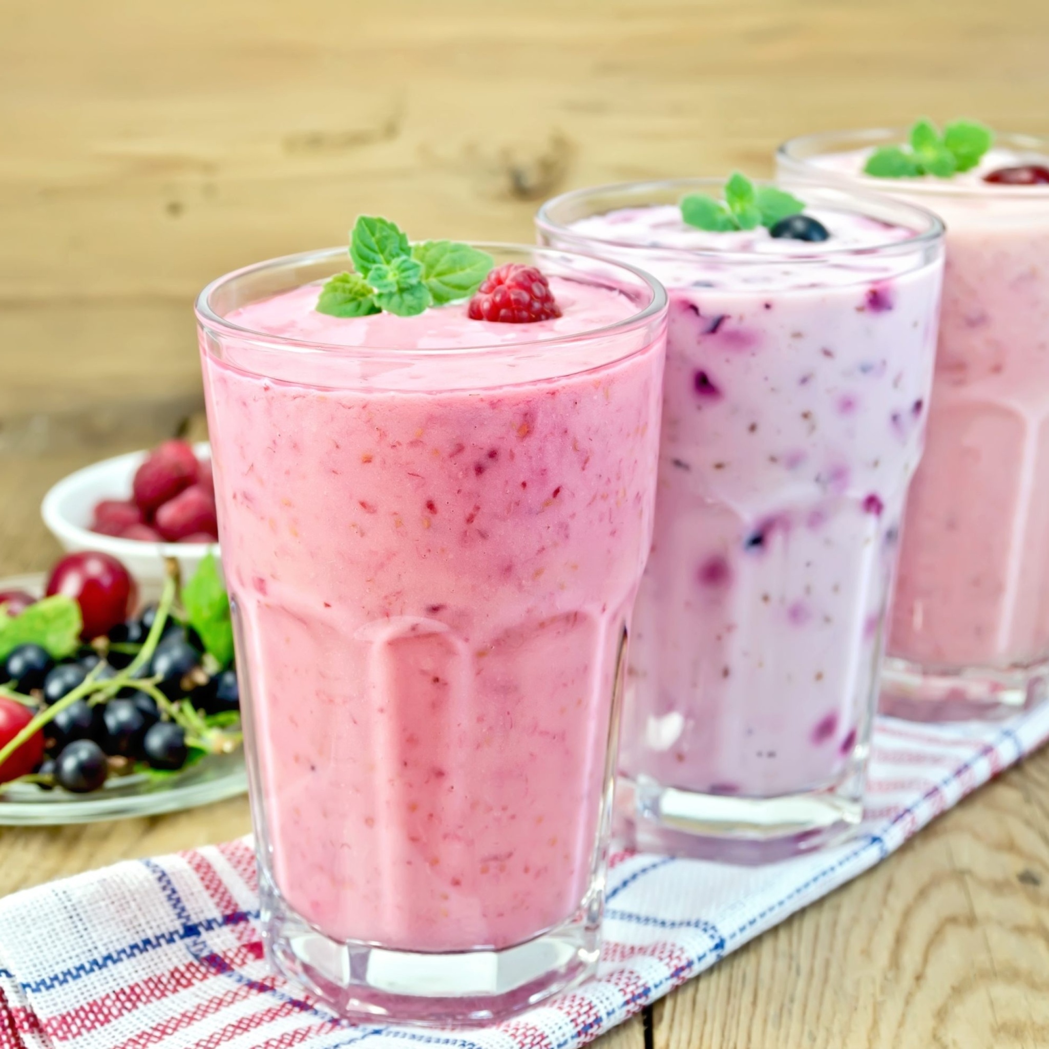 Обои Refreshing homemade raspberry smoothie 2048x2048