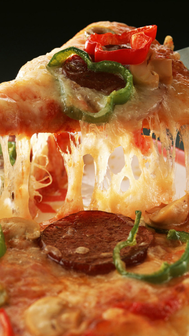Fondo de pantalla Slice of Pizza 640x1136