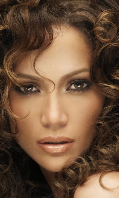 Обои Jennifer Lopez With Curly Hair 240x400