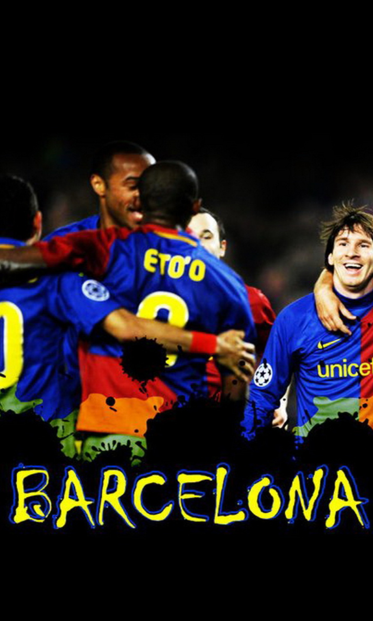 Das Barcelona Team Wallpaper 768x1280