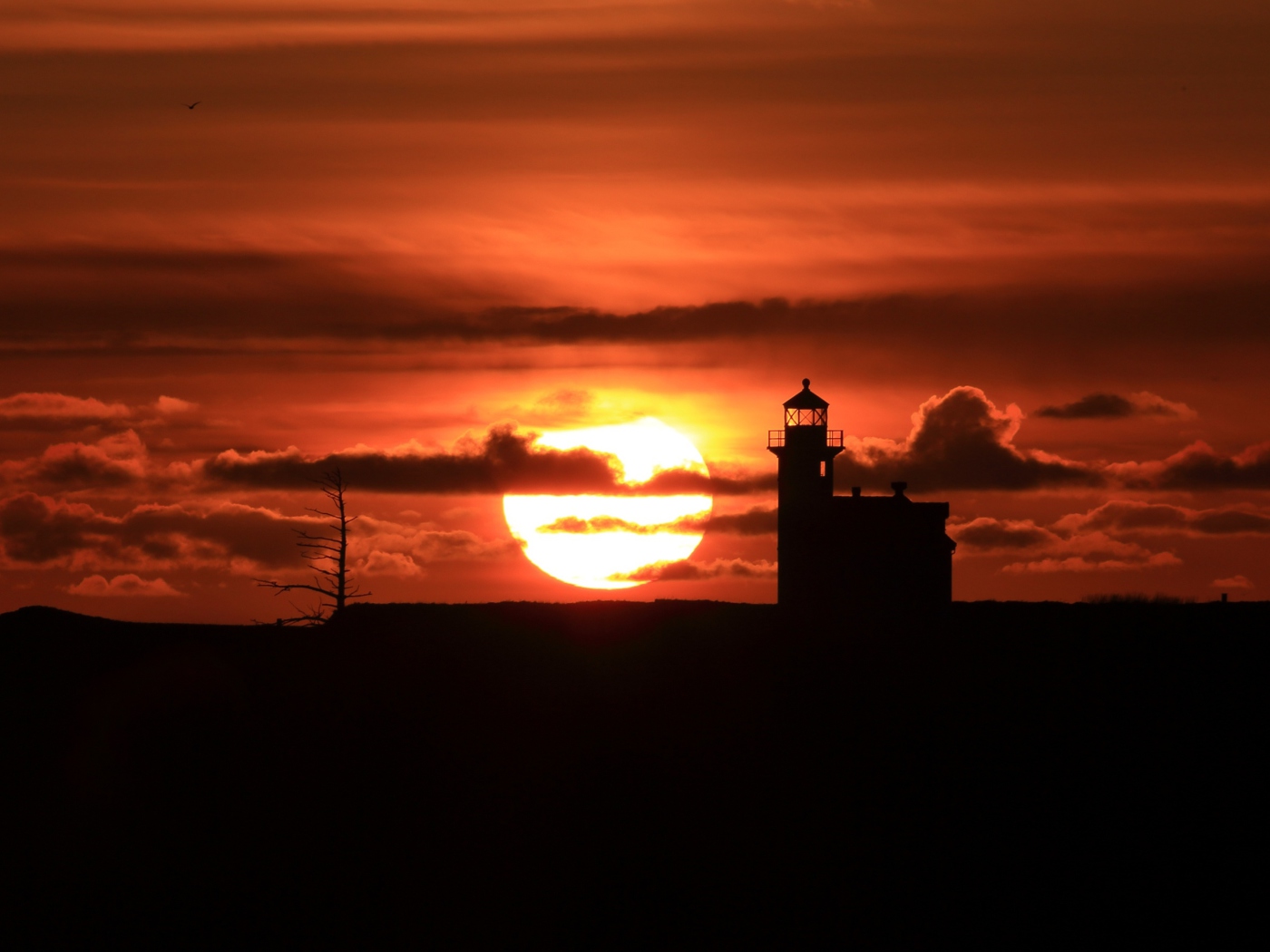 Обои Lighthouse At Sunset 1400x1050