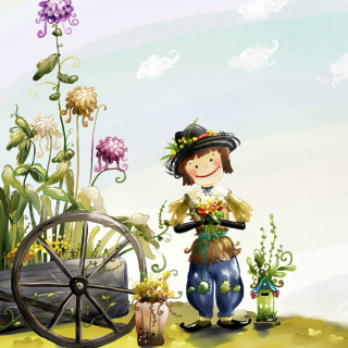 Kostenloses Happy Scarecrow Wallpaper für iPad
