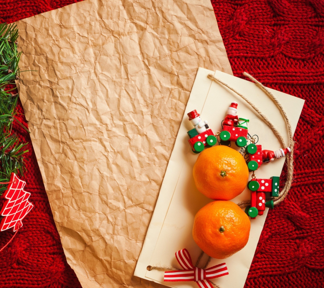 Обои Christmas Tangerines 1080x960