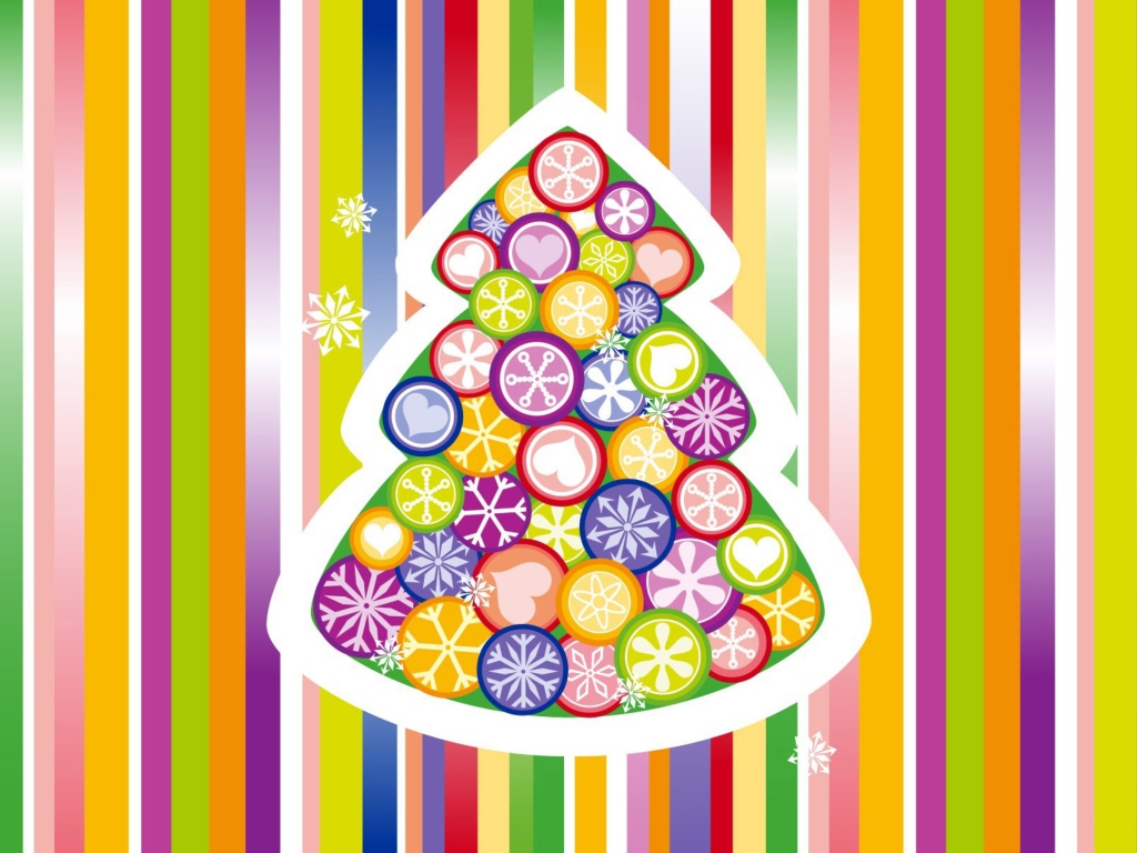 Screenshot №1 pro téma Colorful Christmas Tree 1024x768
