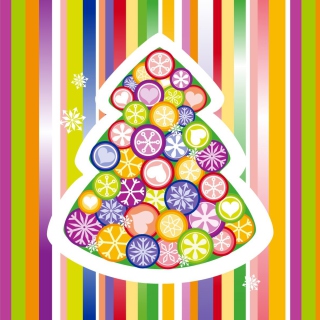 Kostenloses Colorful Christmas Tree Wallpaper für 2048x2048