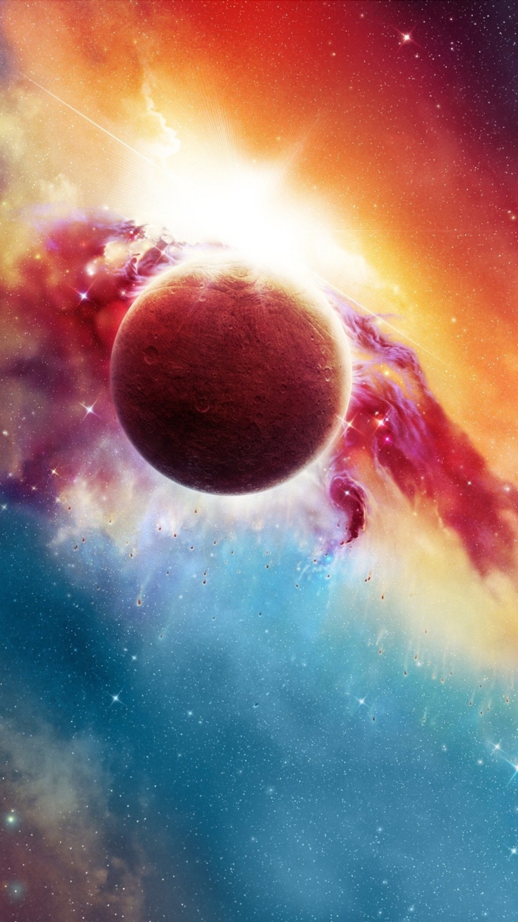 Colorful Space And Planet wallpaper 750x1334