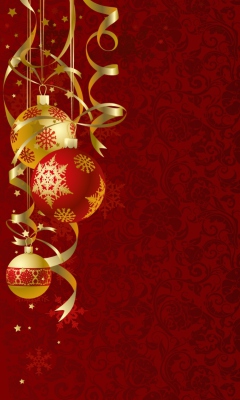 Screenshot №1 pro téma Red Xmas Ornaments 240x400