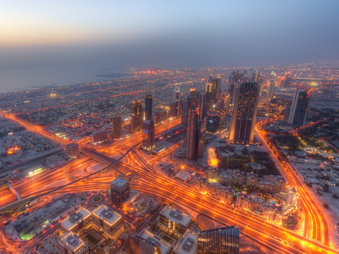 Dubai City Lights wallpaper 1152x864