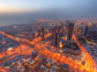 Обои Dubai City Lights 320x240