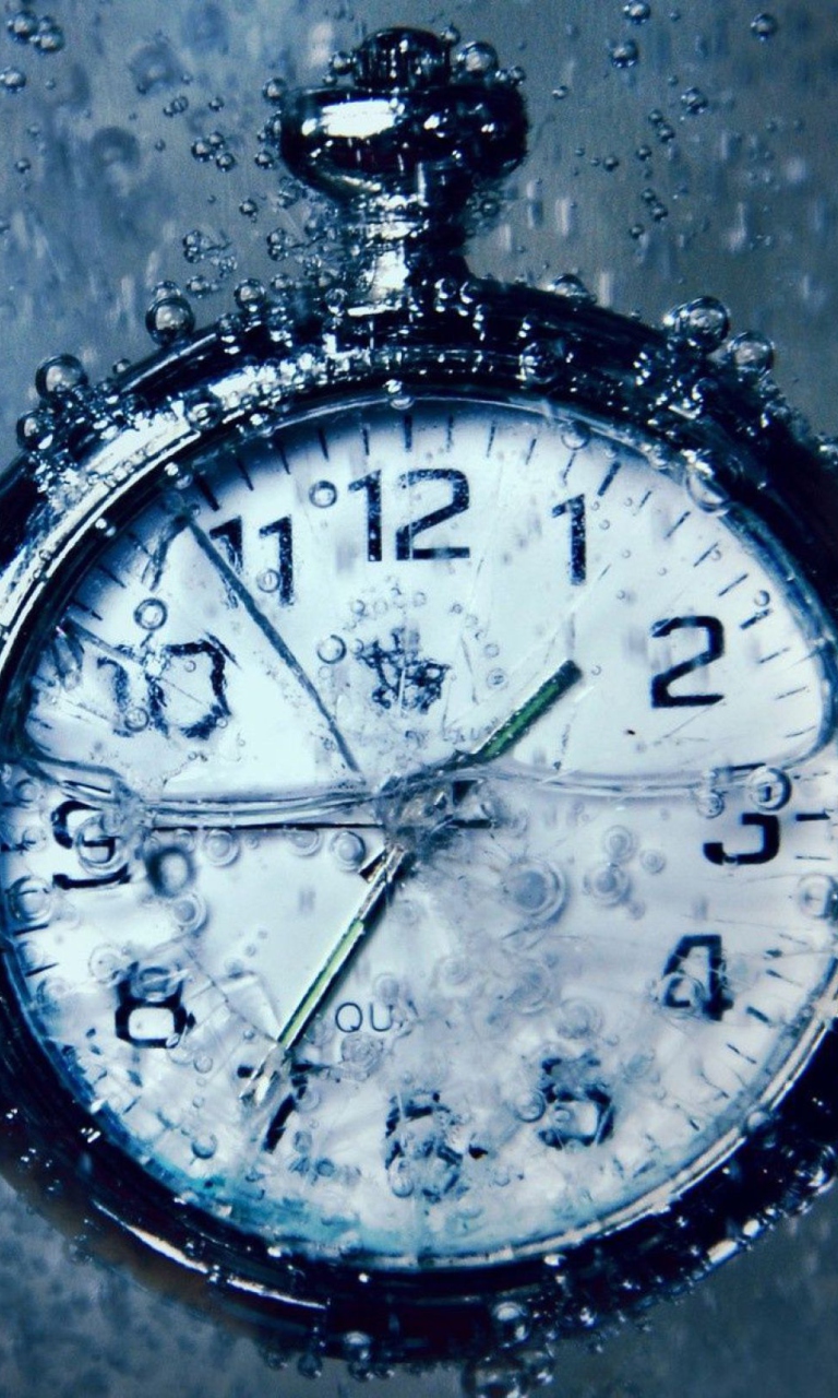 Das Frozen Time Clock Wallpaper 768x1280
