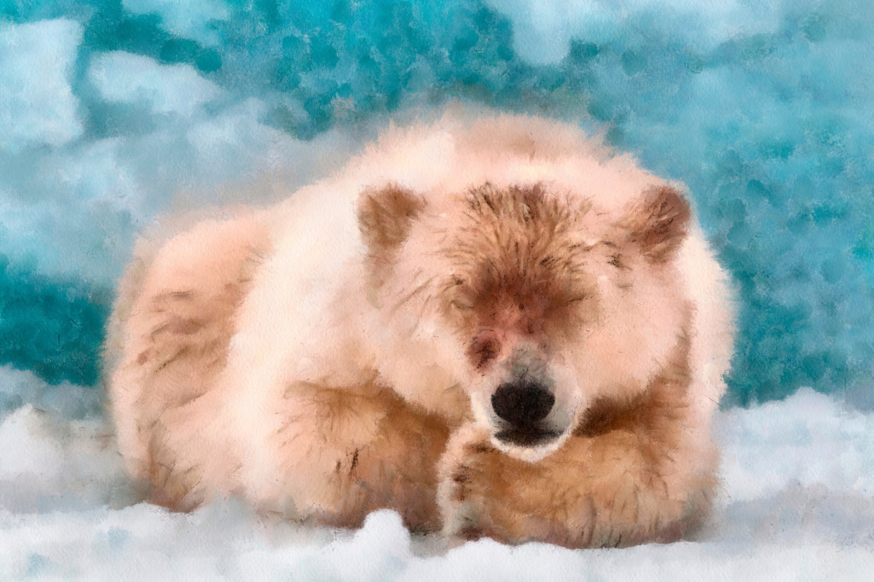 Screenshot №1 pro téma Sleeping Polar Bear 2880x1920