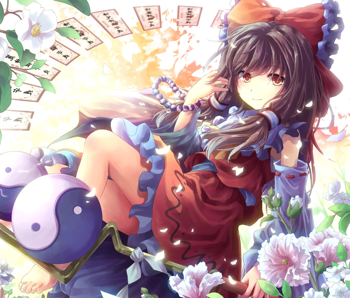 Fondo de pantalla Reimu Hakurei, Touhou 1200x1024