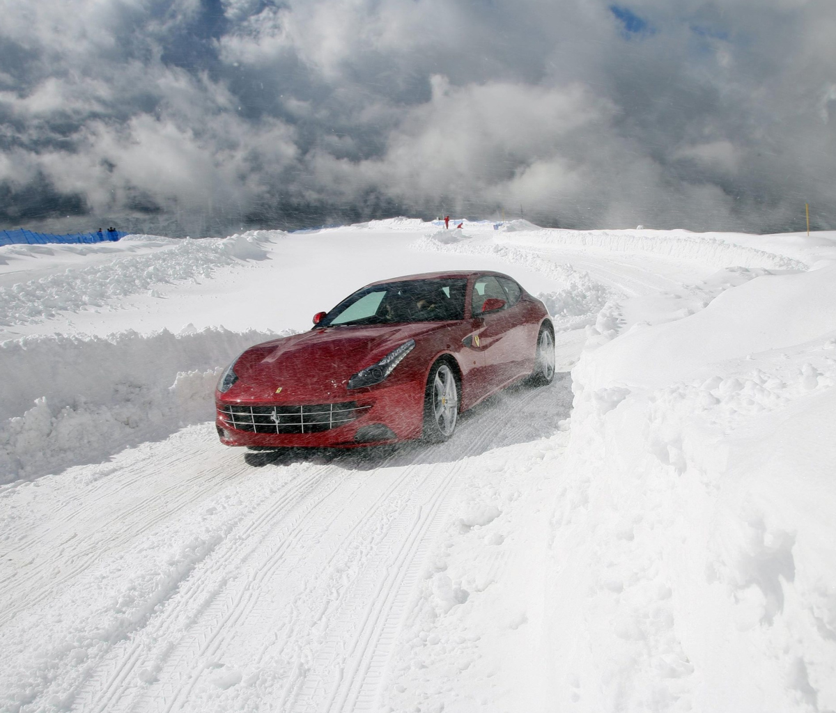 Sfondi Ferrari In Winter 1200x1024