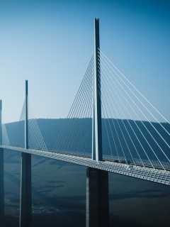 Viaduc De Millau France Bridge wallpaper 240x320