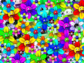 Das Bright flowers smiles Wallpaper 320x240