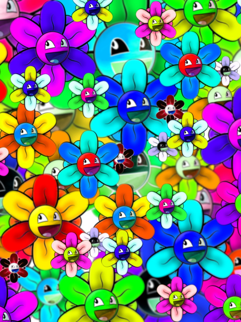 Bright flowers smiles screenshot #1 480x640