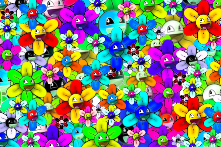 Das Bright flowers smiles Wallpaper