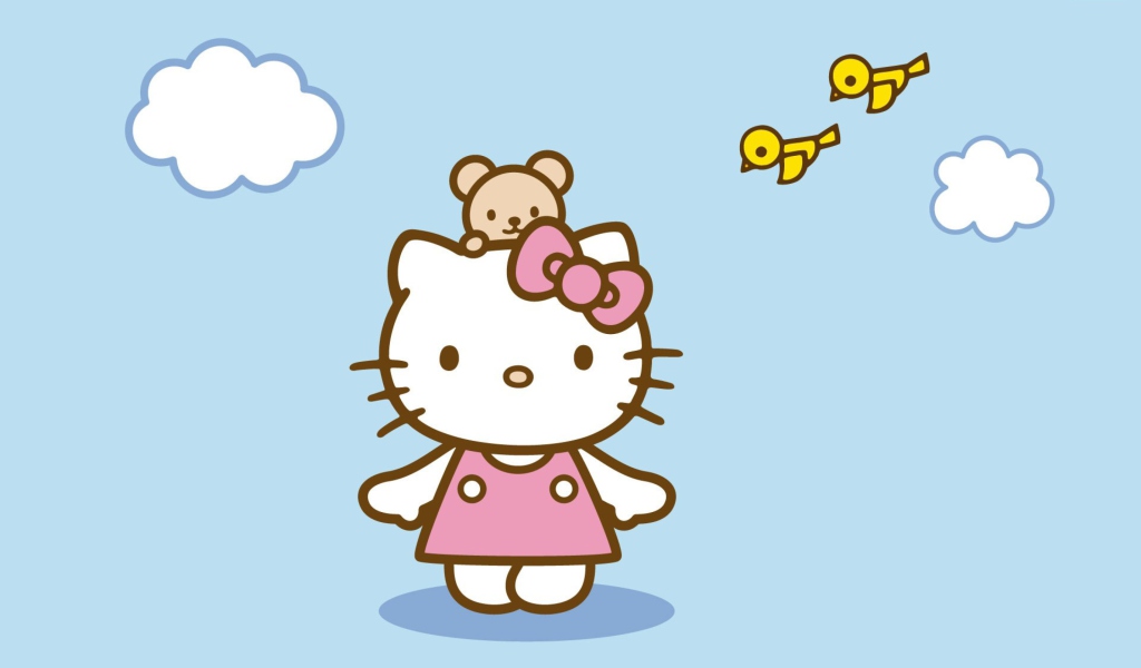 Обои Hello Kitty & Friend 1024x600