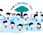Das Happy Childrens Day on Playground Wallpaper 176x144