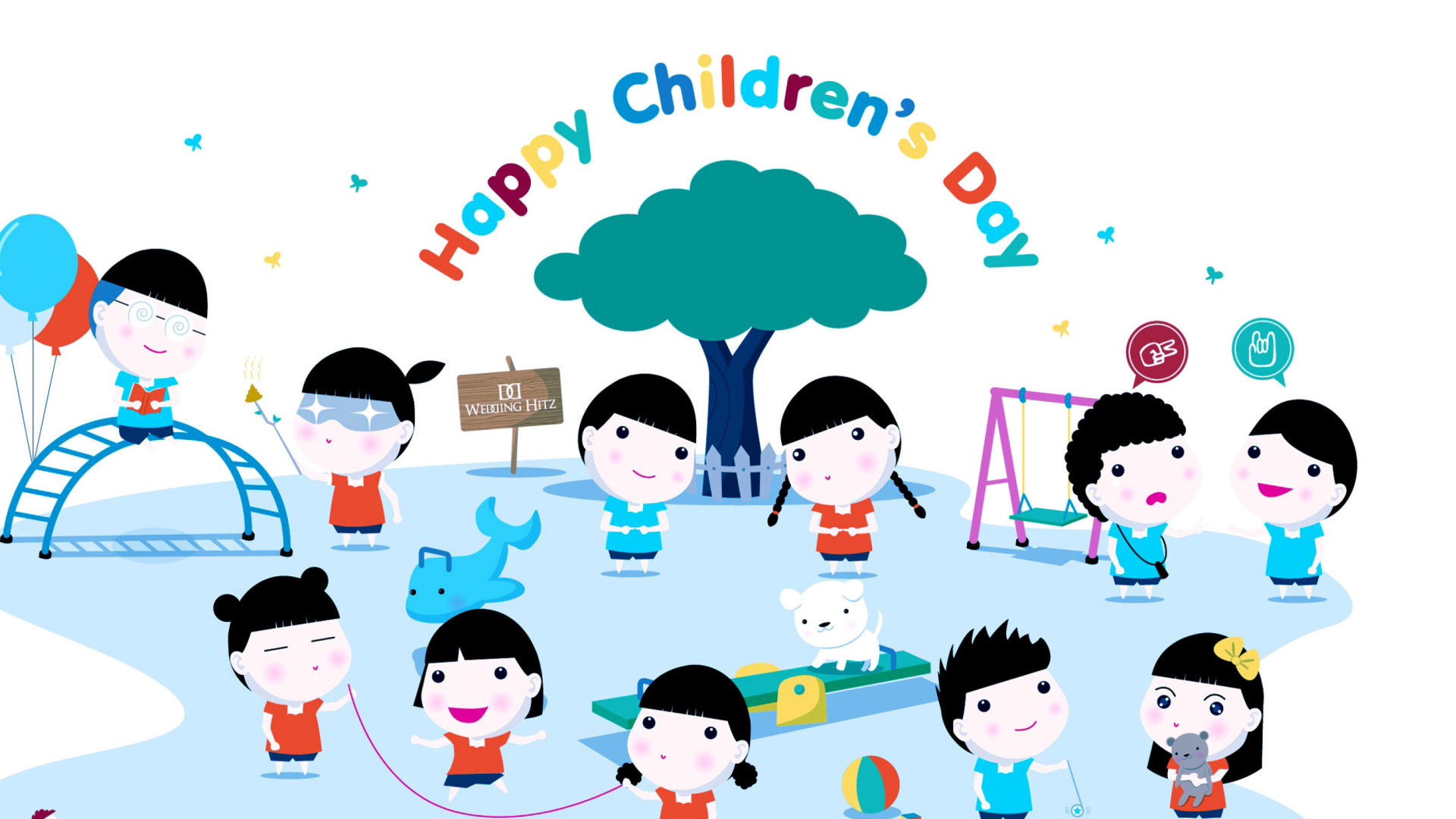 Happy Childrens Day on Playground wallpaper 1920x1080