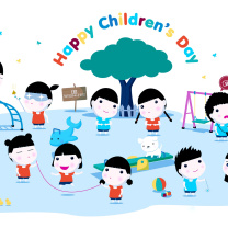 Happy Childrens Day on Playground wallpaper 208x208