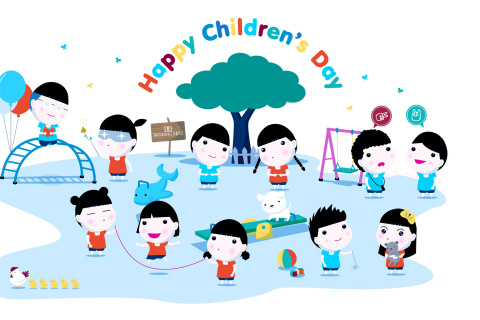 Screenshot №1 pro téma Happy Childrens Day on Playground 480x320