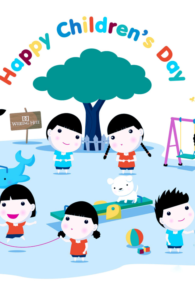 Das Happy Childrens Day on Playground Wallpaper 640x960