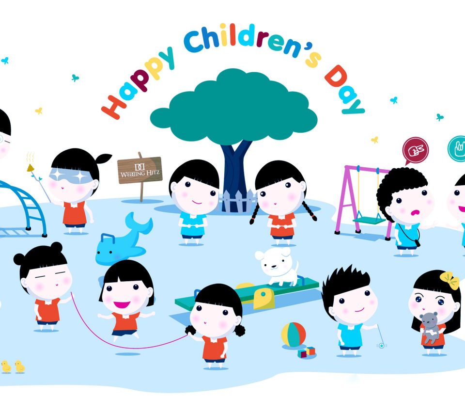 Das Happy Childrens Day on Playground Wallpaper 960x854