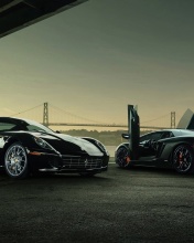 Screenshot №1 pro téma Lamborghini Aventador And Ferrari 599 GTB 176x220