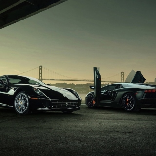 Lamborghini Aventador And Ferrari 599 GTB sfondi gratuiti per 128x128