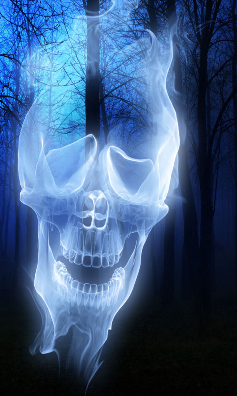 Fondo de pantalla Forest Skull Ghost 768x1280