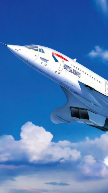 Обои Concorde British Airways 360x640