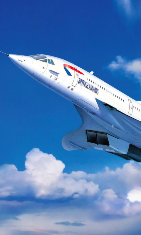 Fondo de pantalla Concorde British Airways 480x800