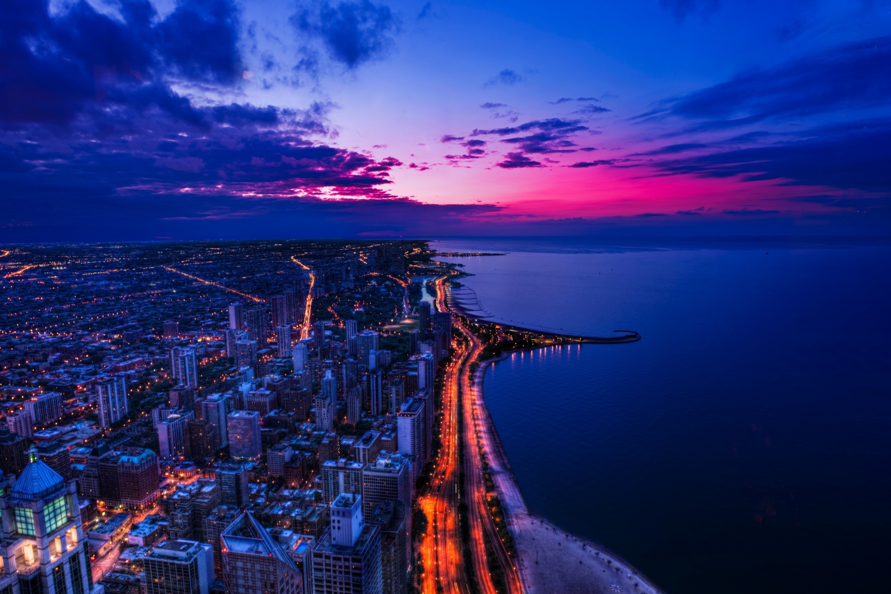 Das Chicago Sunset Wallpaper 2880x1920