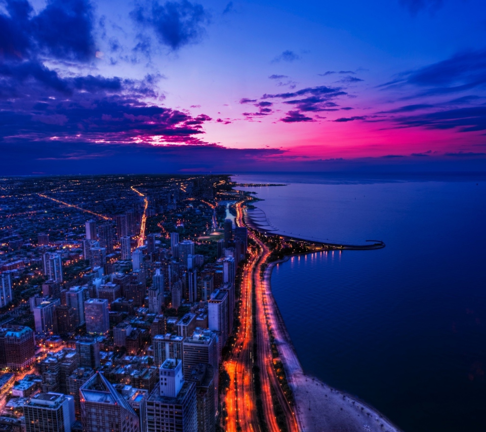 Chicago Sunset wallpaper 960x854